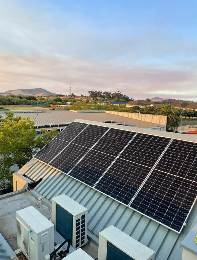 Solar panels at seaside residence