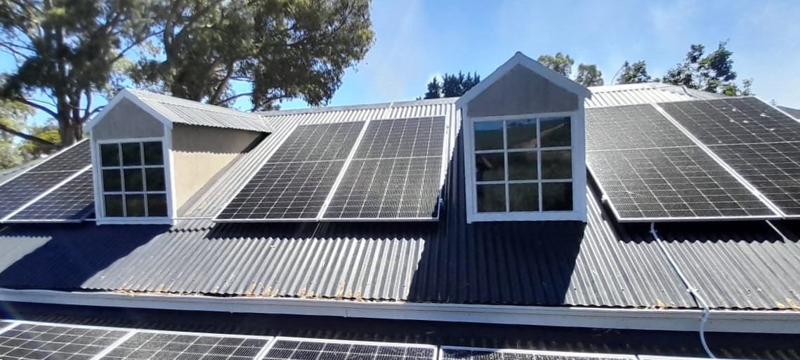 Solar panels on roof
